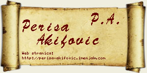 Periša Akifović vizit kartica